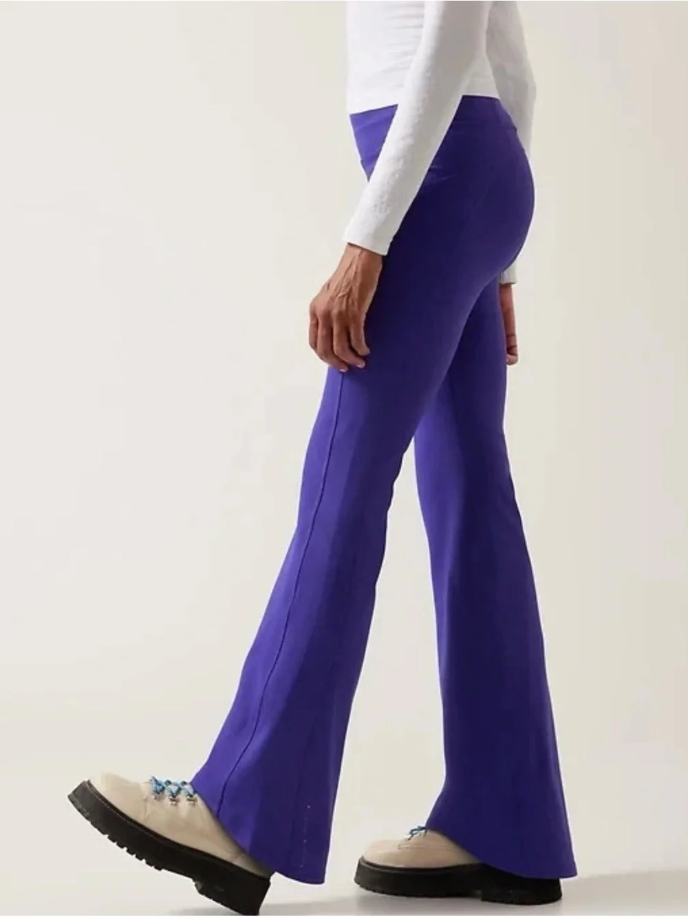 Athleta Rainier High Rise Bootcut Pant XXS Noble Blue Fleece Lined Flare Leg